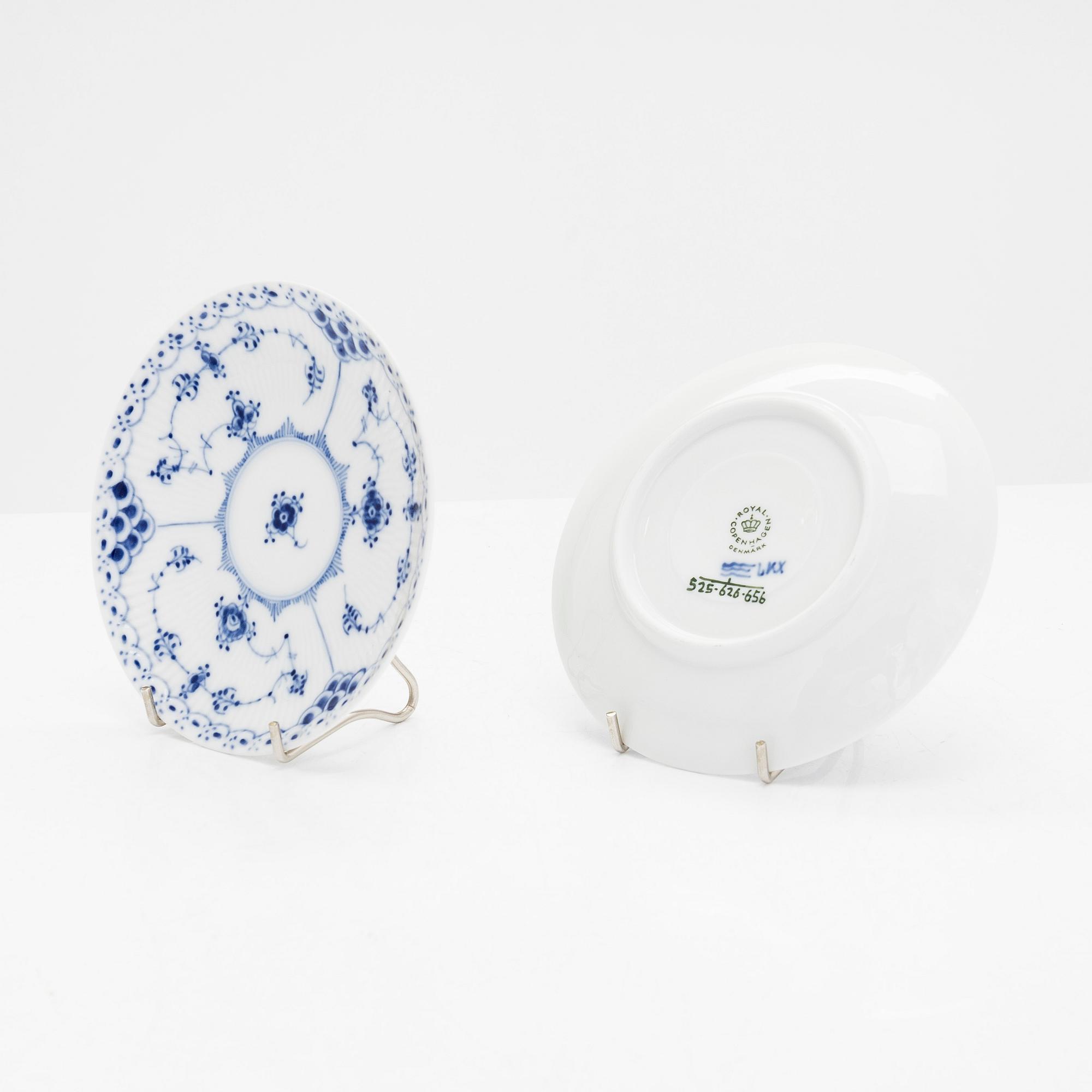 Royal Copenhagen, teservis, porslin, 11 delar "Musselmalet".