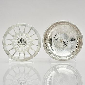 Carl Fredrik Carlman, a sterling silver ashtray, designed by Sven Carlman, Stockholm, Sweden 1955.