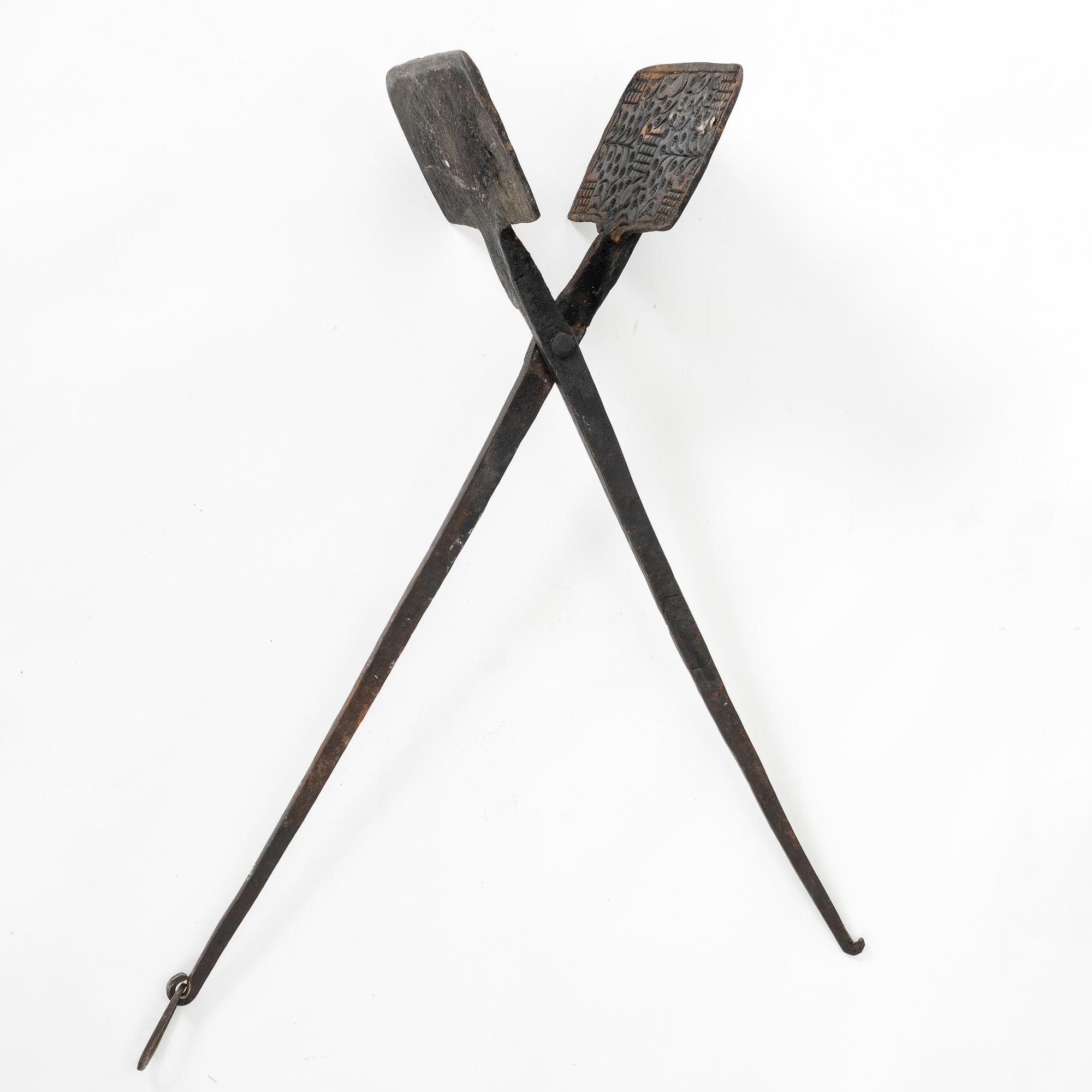 A Swedish waffle iron, 18th century.