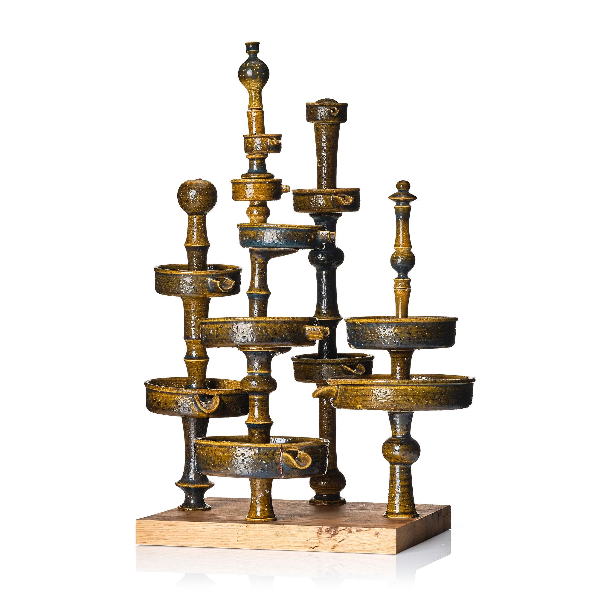 Stig Lindberg, a stoneware sculpture, "Fountain", a prototype of the Fountain at Umeå City Hall, Gustavsberg studio, 1950-60s.