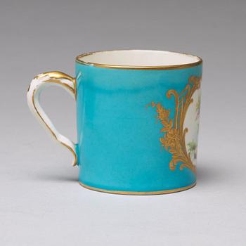A "Sévrès" cup with stand, 18th Century.