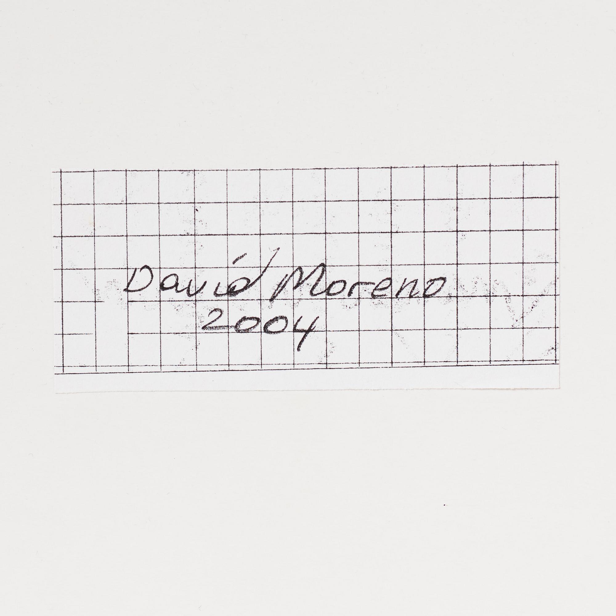 David Moreno, tusch på papper, signerad och daterad 2004 på etikett a tergo.