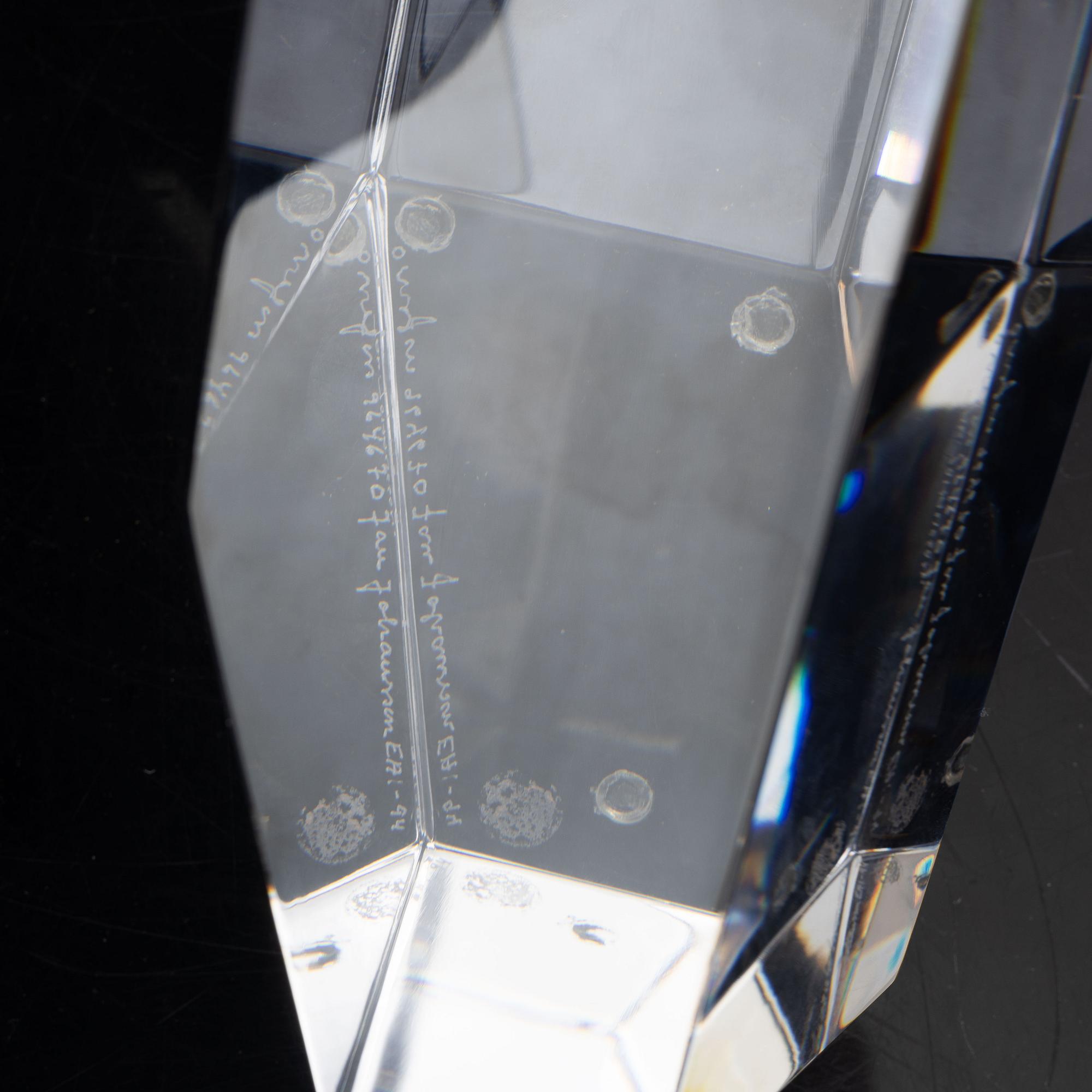 Jan Johansson, a glass sculpture, Orrefors 1994.