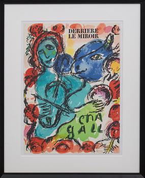 Marc Chagall · MARC CHAGALL, färglitografi, omslag till Derrière le Miroir nr 198 1972.