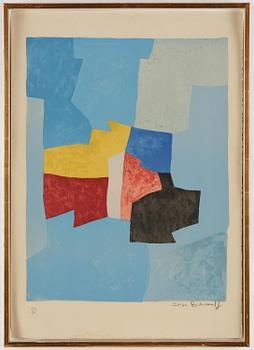 Serge Poliakoff, "Composition bleue, jaune et rouge".