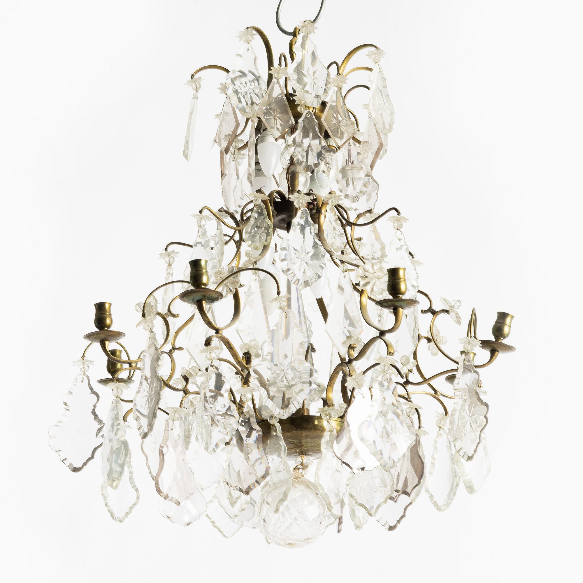 Chandelier, Rococo style, circa 1900.