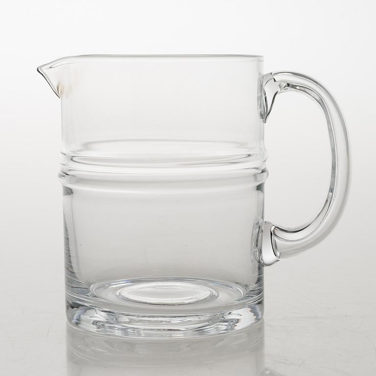 TIMO SARPANEVA, set of 10 drinking glasses and a jug, 'Ripple' 2054 for Iittala.