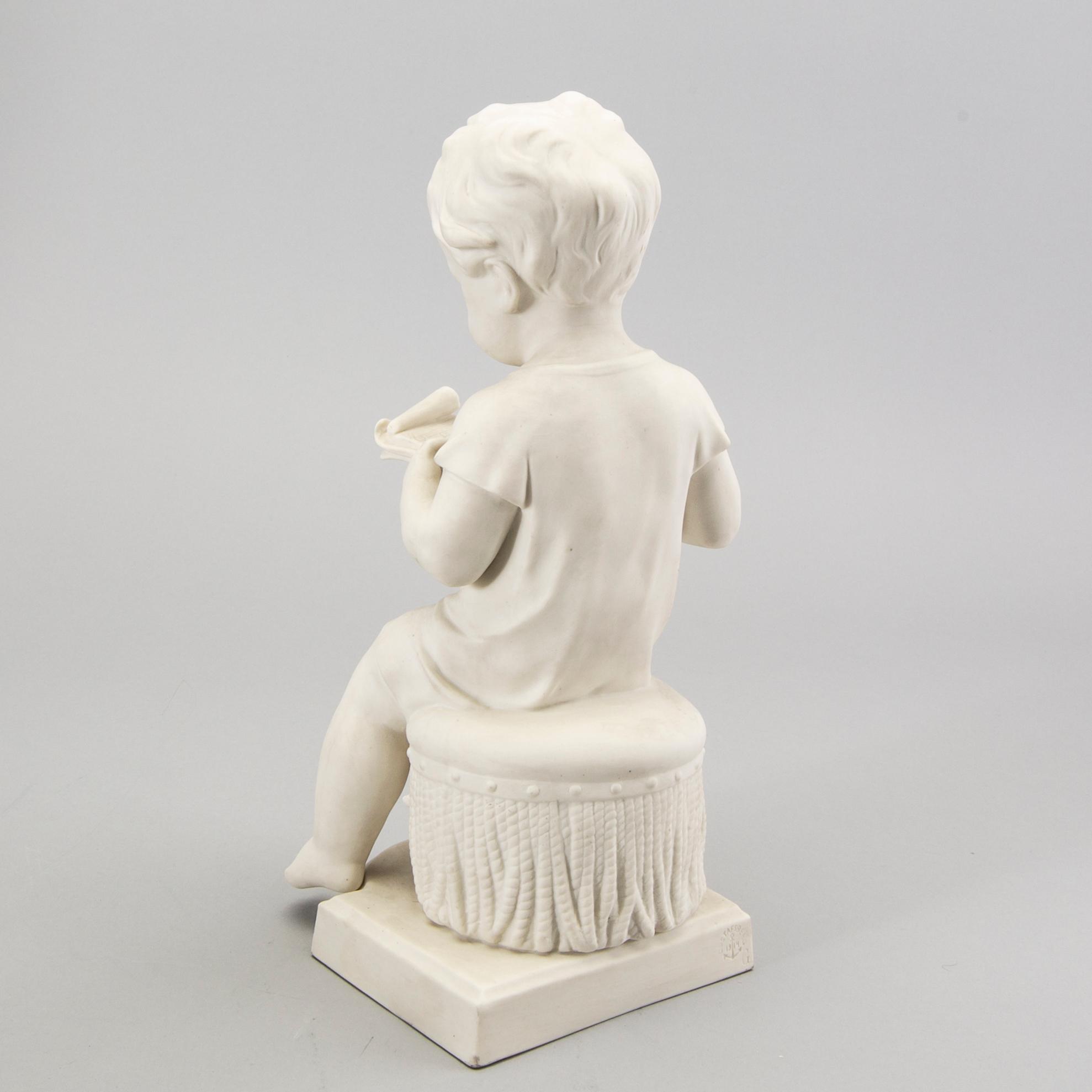 A set of two Gustavsbergs parian figurines early 1900s.