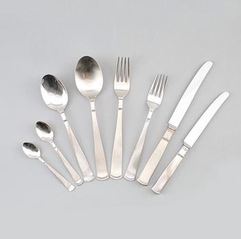 BESTICK, 58 delar, silver, GAB, Stockholm 1900-talets andra hälft. Vikt med stålblad ca 2107 gram.