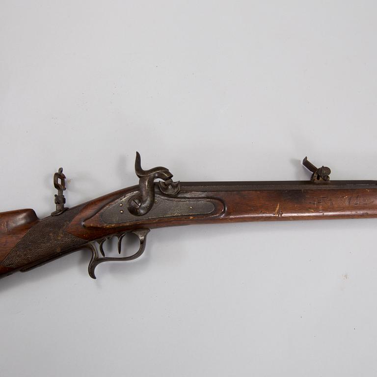 A percussion lock rifle by Gerling in Kiel mid 1800s.