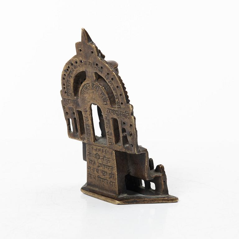 A Jain copper alloy shrine, India, 14th-17th century.