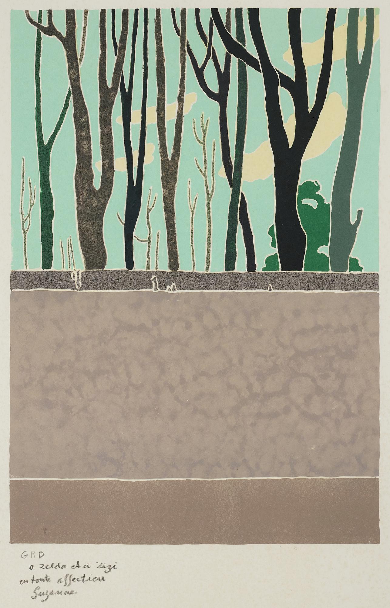 GEORGES RIBEMONT-DESSAIGNES, a litograph in colors, signed GRD.