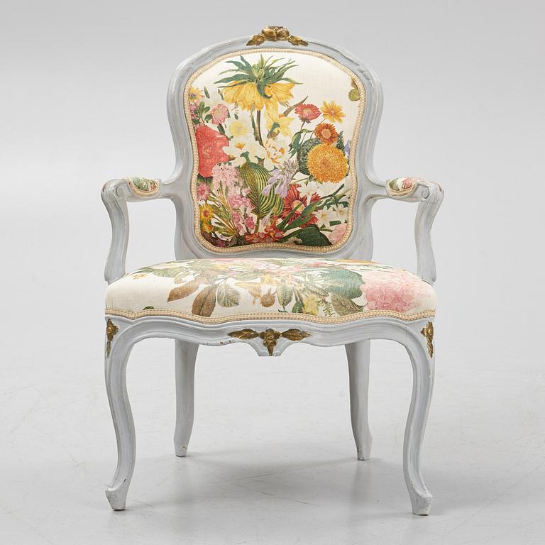 Karmstol, rokokostil, 1800-tal.