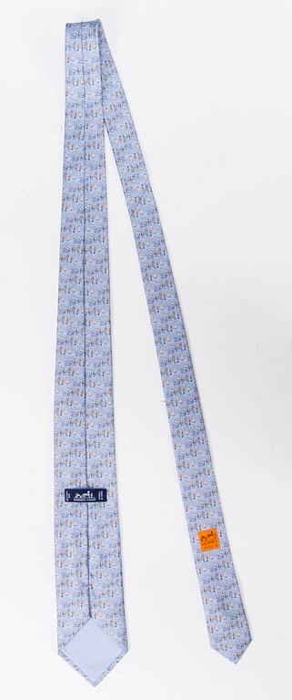 HERMÈS Two Twill Silk Ties.