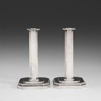 A pair of W.A Bolin silver candlesticks, Stockholm 1949.