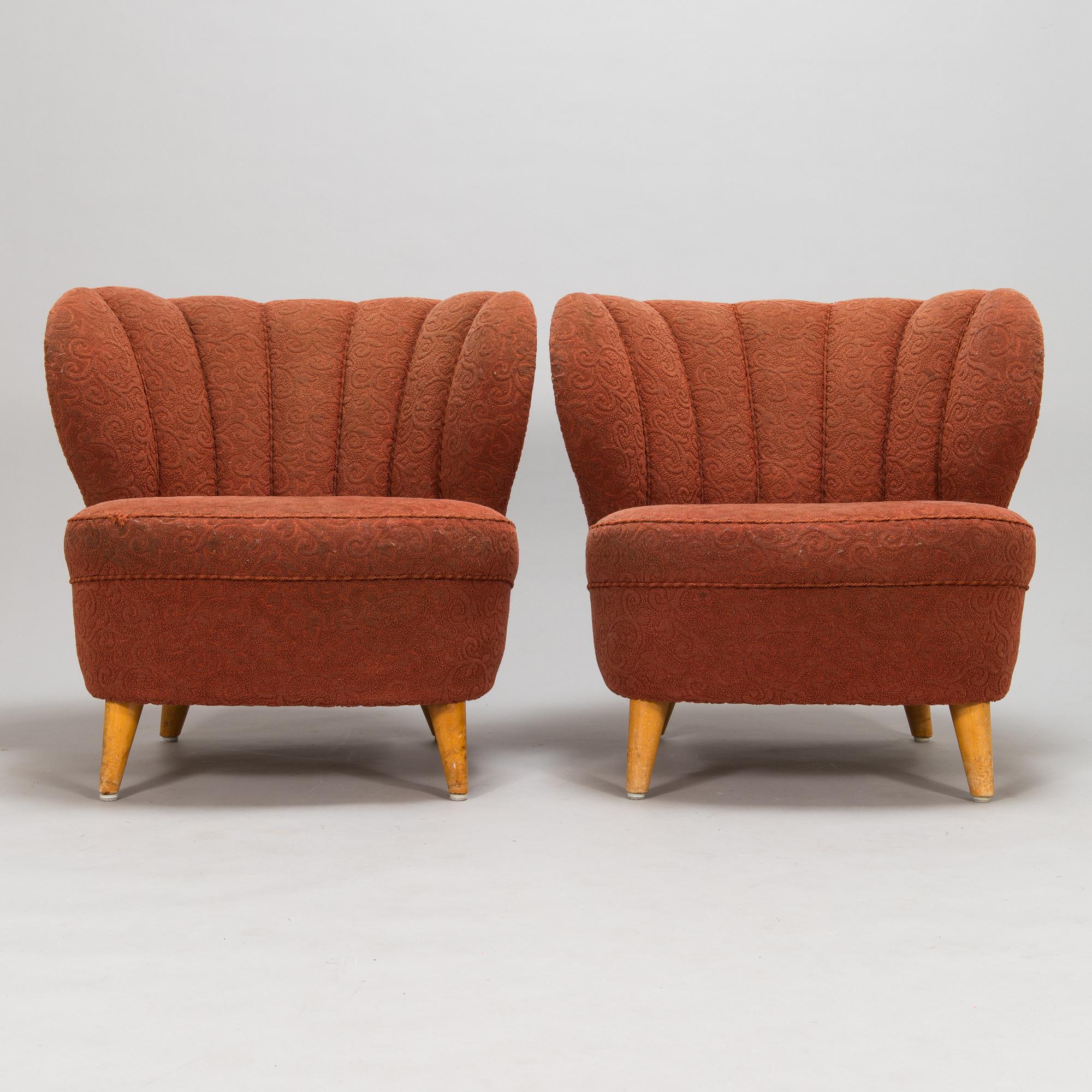 Fåtöljer, ett par, 1950-tal.