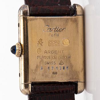 Cartier, must de Cartier, Tank, "Lemon Dial", rannekello, 20,5 x 20 (28) mm.