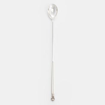 Johan Rohde, a 'Konge/ Acorn' sterling silver cocktail spoon, Georg Jensen, Denmark after 1945.