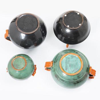 Four vases, Upsala Ekeby, 1930s.
