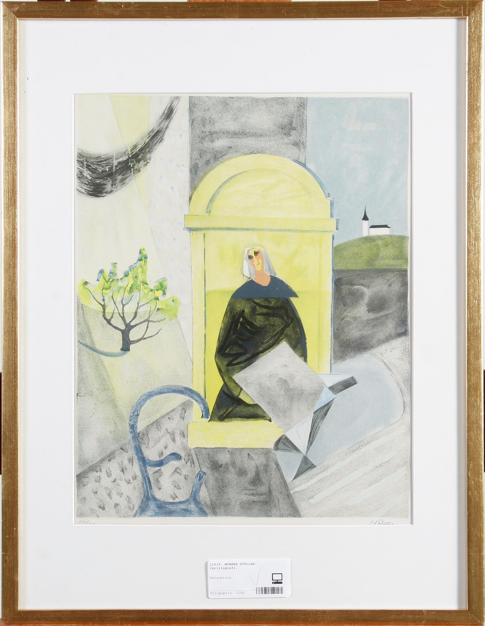 MÖRNER, STELLAN. Färglitografi, sign o nr 244/360.