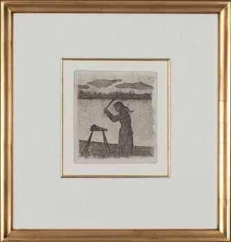 HUGO SIMBERG, etsning.