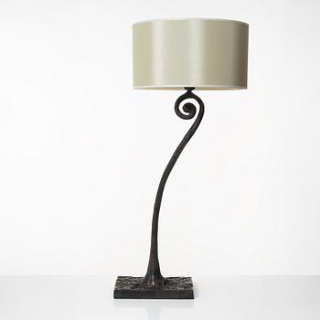 A bronze table lamp, circa 2000.