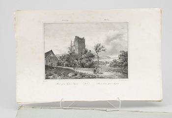 TECKNINGAR, 10 st, "Lithografierade och Utgifne av M.G. Anckarsvärd", 1830-37.