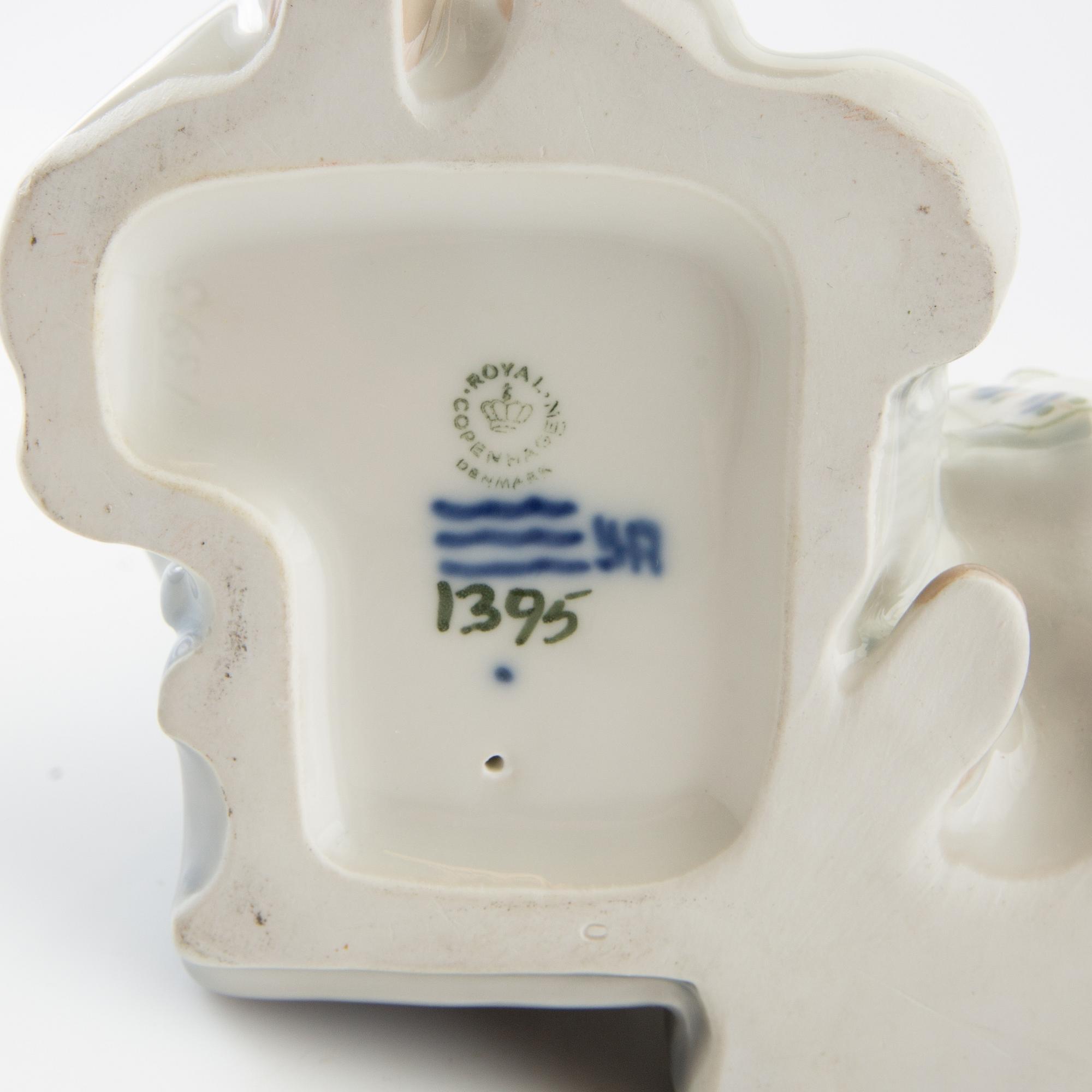 Figurines 3 pcs Royal Copenhagen mid/second half of the 20th century porcelain.