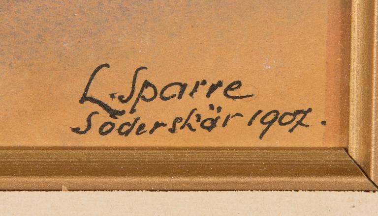 Louis Sparre, sekatekniikka, signeerattu ja päivätty 1907.