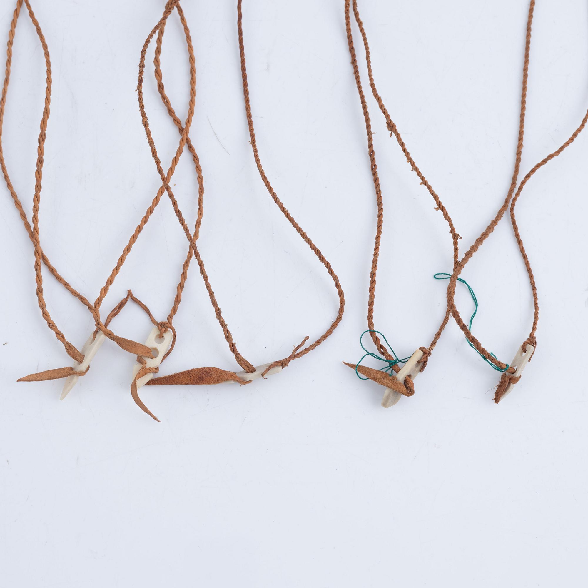 Sami work, 7 charms, 20th century.