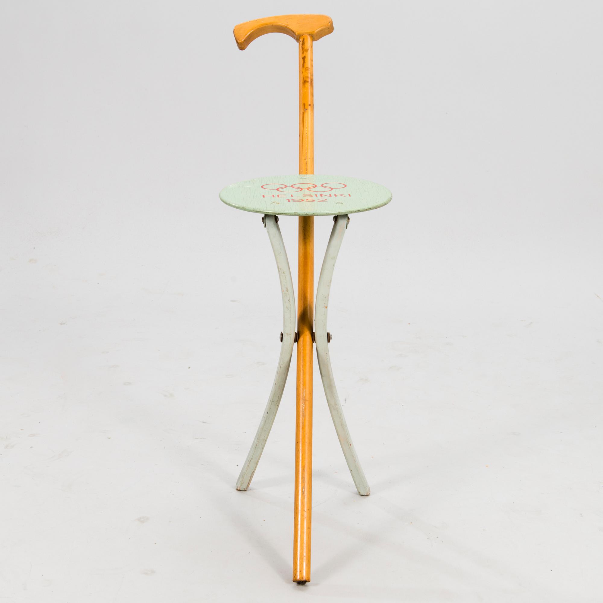 Seat/walking stick, 1952 Summer Olympics, Helsinki.