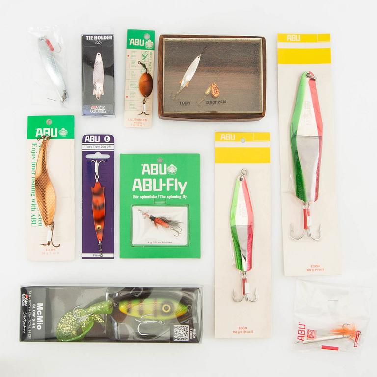 Various fishing lures, approx. 24 pcs, Abu, late 20th century.