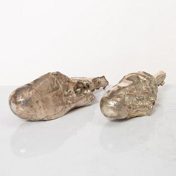 Lars Arby, Two sterling silver sculptures, marks of Lars Arby, Gothenburg, Sweden 1982.