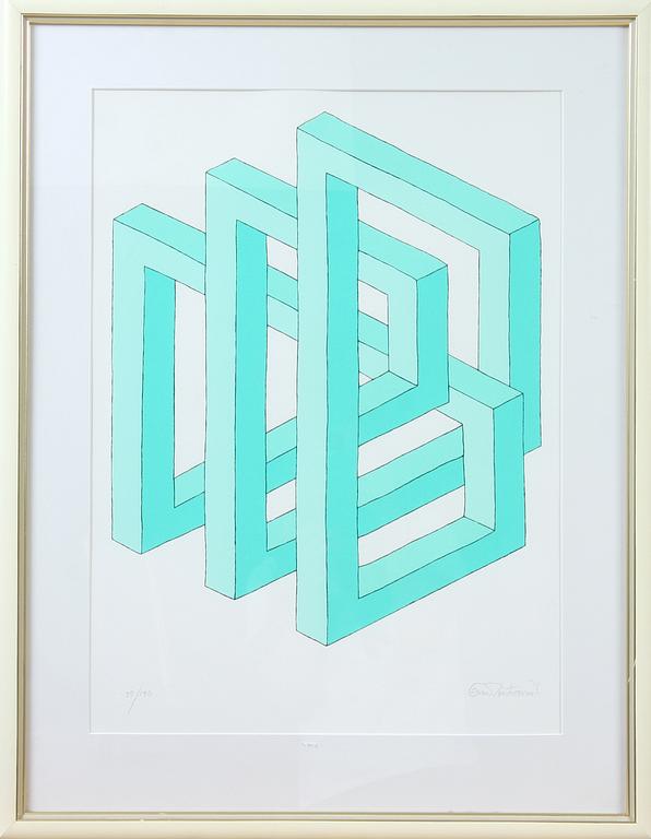 OSCAR REUTERSWÄRD, färglitografi, sign och numr "39/190".