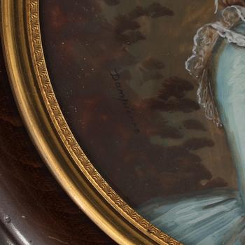 MINIATYRMÅLNING, signerad Dampiérre, sent 1800-tal.