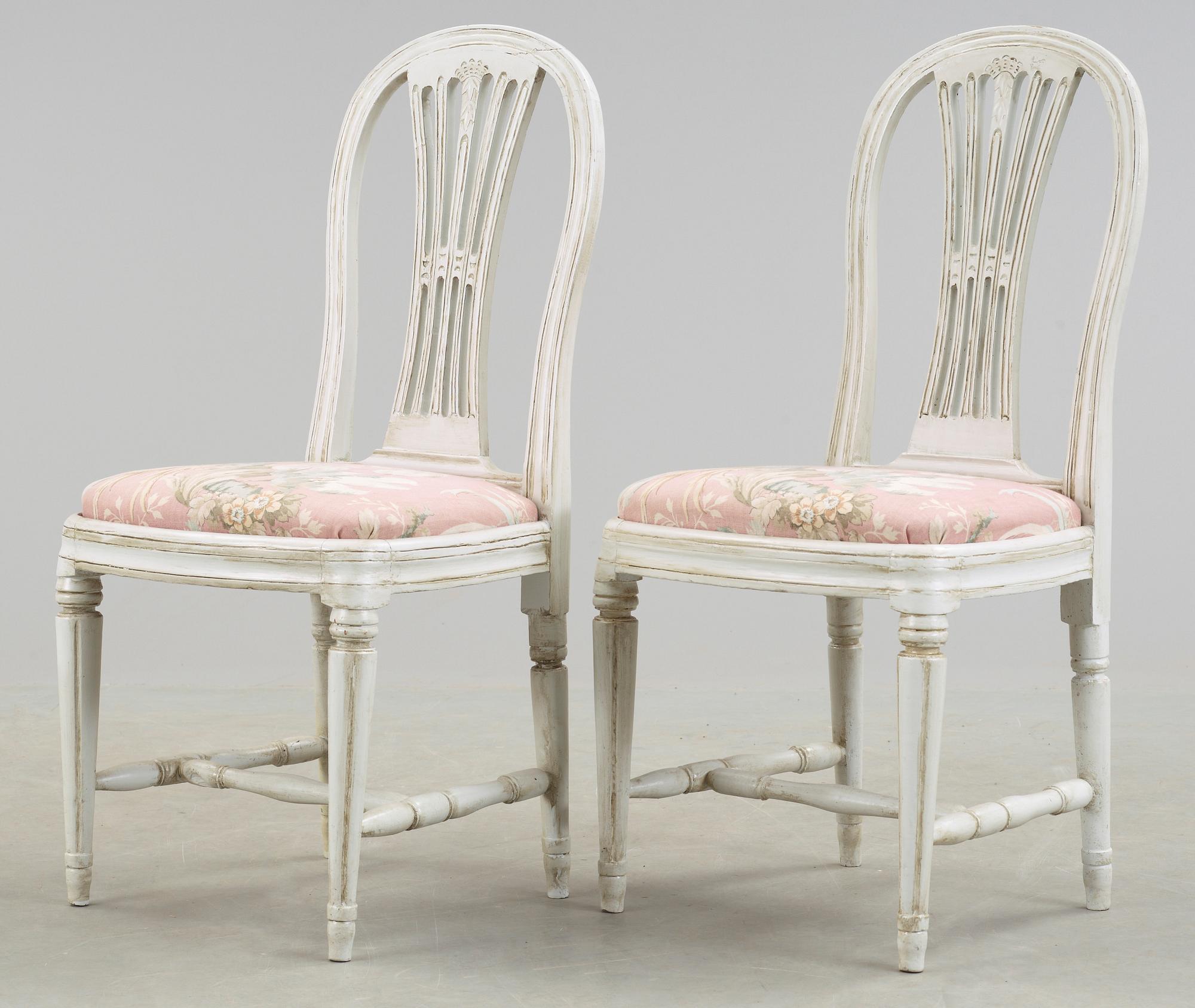 STOLAR, 2 st, gustaviansk provinsarbete, 1800-tal.