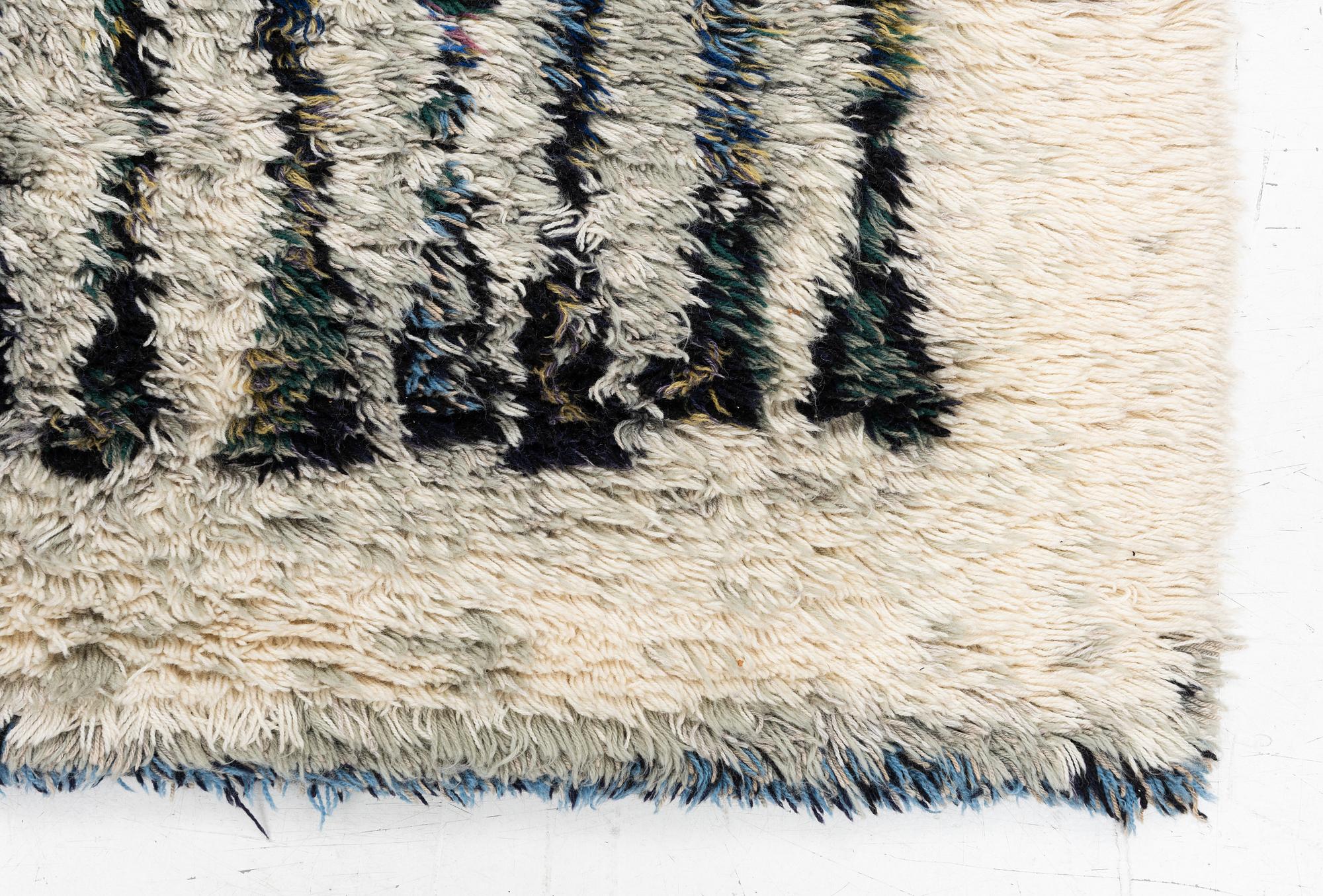 Leena-kaisa Halme, a Finnish 'Kuura' (Frost) long pile rya rug for Neoviu, c. 153 x 105 cm.