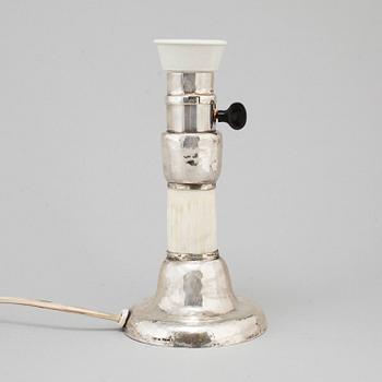 A Märta af Ekenstam silver table lamp, Malmö 1920.