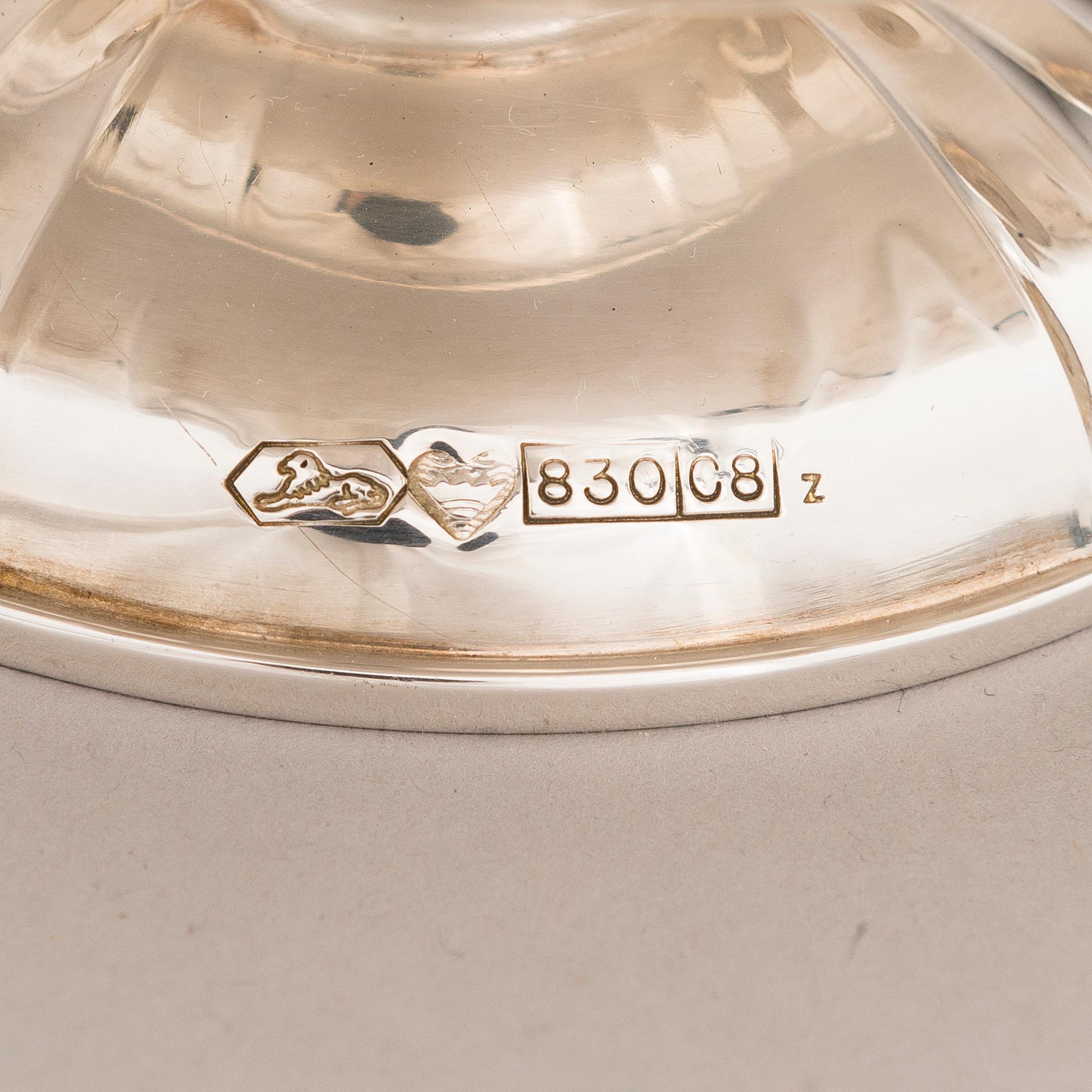 A 3-piece silver coffee set, Kultakeskus, Hämeenlinna 1980 and 1981.