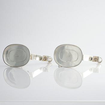 Carl Fredrik Carlman, a pair of silver candlesticks, design by Per Sköld, Stockholm, Sweden 1945.