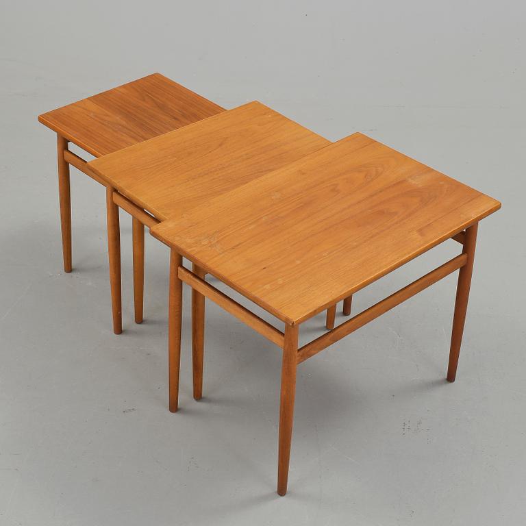SATSBORD, 3 delar, teak, 1950-/60-tal.
