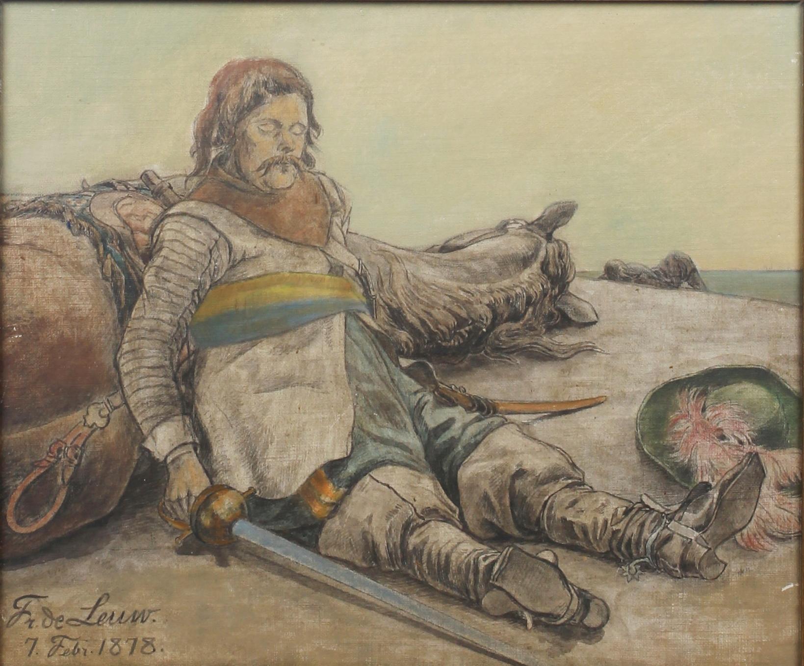 FRIEDRICH AUGUST DE LEUW, efter, olja på pannå, bär sign o dat 1878.