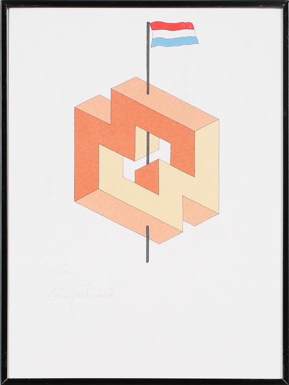 OSCAR REUTERSVÄRD, 15 st, mapp av färglitografier, signerade och numrerade.