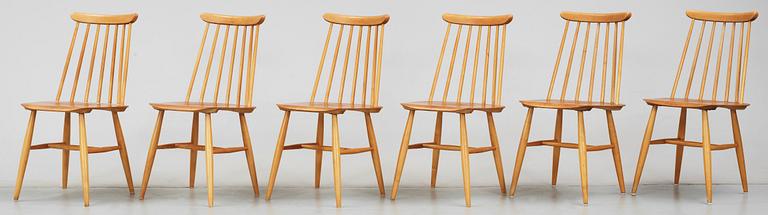 STOLAR, 6 st, "Fanett 65T", Ilmari Tapiovaara, Edsbyverken, 1950/60-tal.