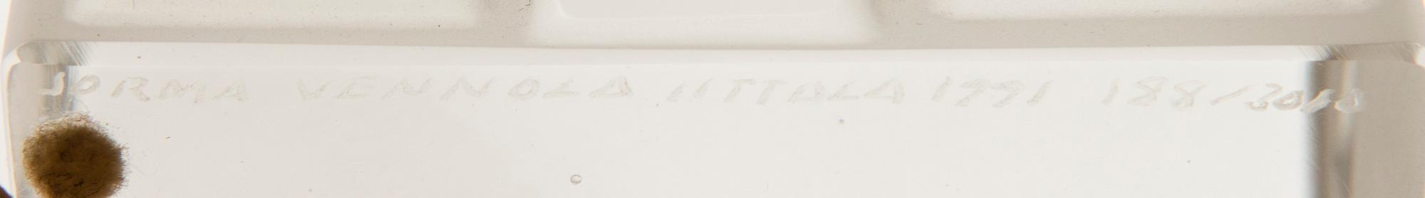 JORMA VENNOLA, GLASS SCULPTURES, 7 pcs, "Iittala Village", signed and numbered.