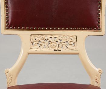 Ferdinand Boberg, A set of six Ferdinand Boberg Art Nouveau chairs, Sweden, circa 1900.