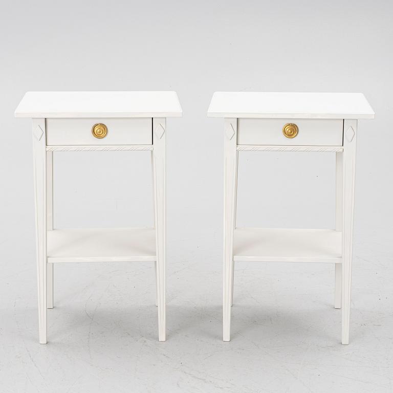 Bedside tables, a pair, Gustavian style, contemporary manufacture.