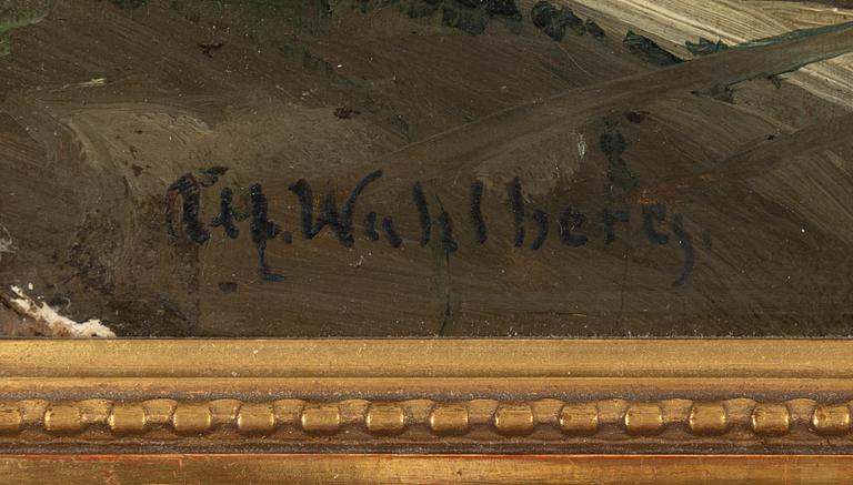 Alfred Wahlberg, olja på pannå, signerad.