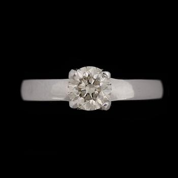 87. A brilliant cut diamond ring, app. 0.85 cts.