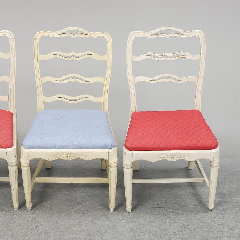 Four end of the 18th Century Gustavians chairs.